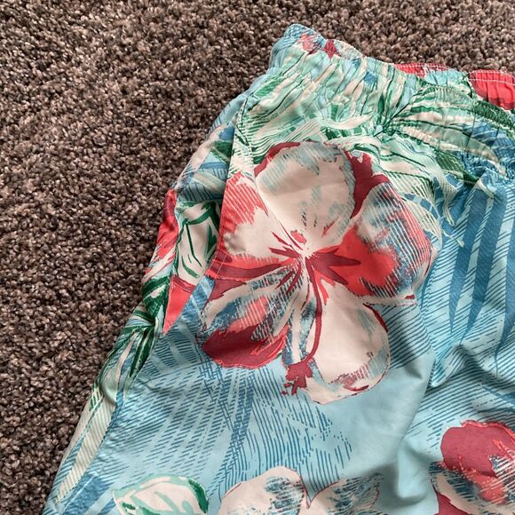 St. John’s Bay Men’s Hawaiian Blue/green Floral Swim Trunk/Board Shorts Size M - Picture 7 of 8